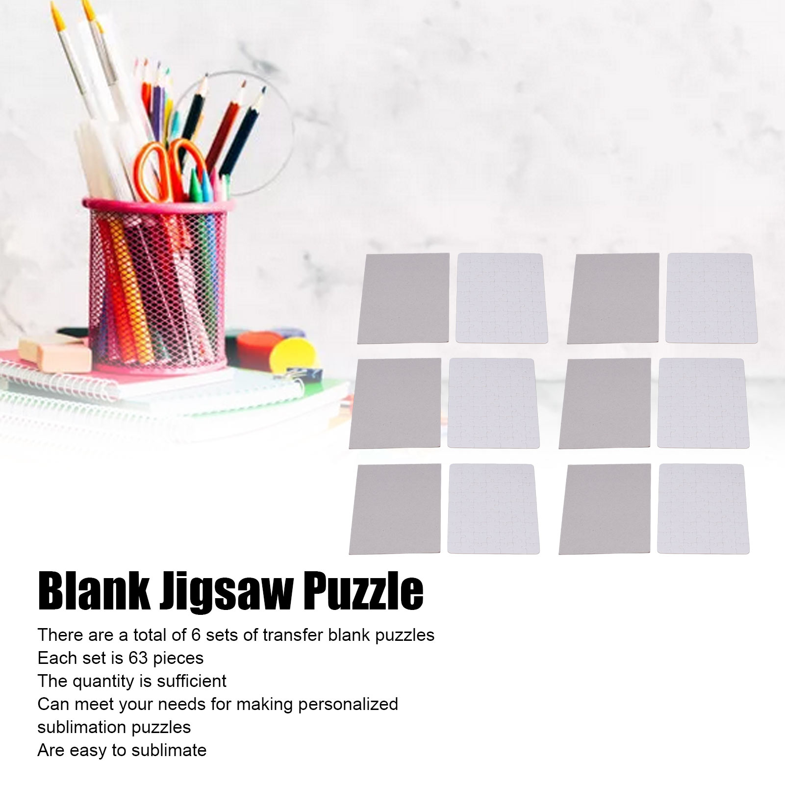 6 Set Puzzle Kosong 13x18cm Pu - Puzzle Blank White ulasan dan harga